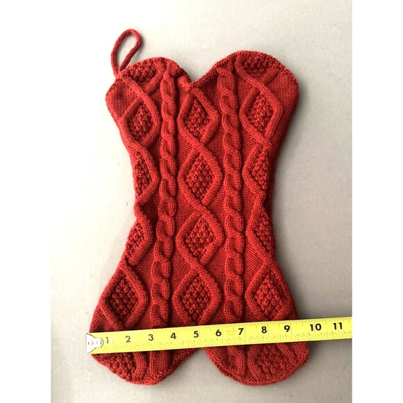 Dog Christmas Stocking, Knit Fireplace Stocking for Dogs, Bone Shape Stocking - Picture 3 of 4